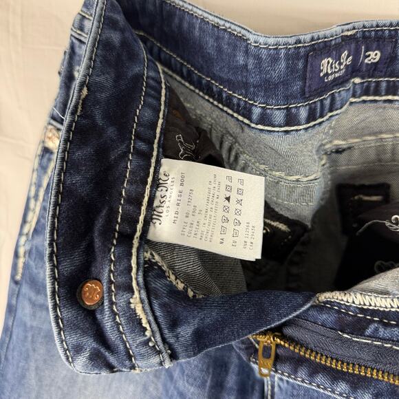 Jeans Miss Me Size 29 T3275B Chloe Boot Embroidered Country Cowgirl - Picture 6 of 9